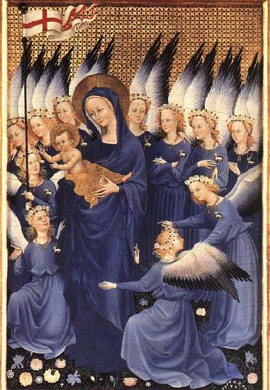unknow artist Wilton Diptych: Virgin and Child with Angels oil painting image